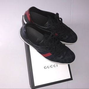 Men’s Gucci Ace Sneakers, Size 11